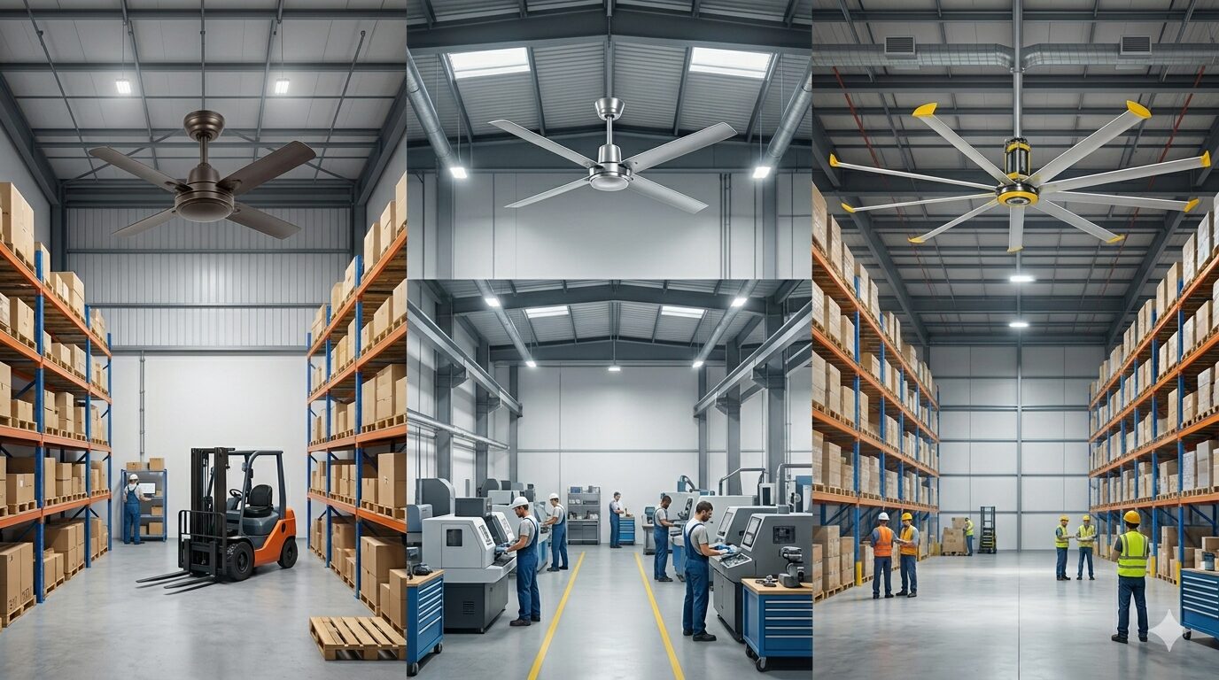 Ventilador de techo industrial: ¿Cuál necesito según el tamaño de mi espacio?